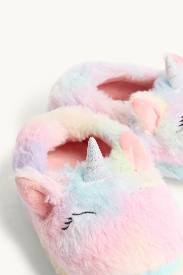 Bambine - Unicorno - pantofole - fantasia - rosa / azzurro