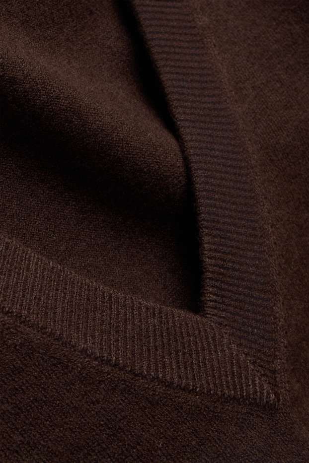 Women - V-neck jumper - dark brown