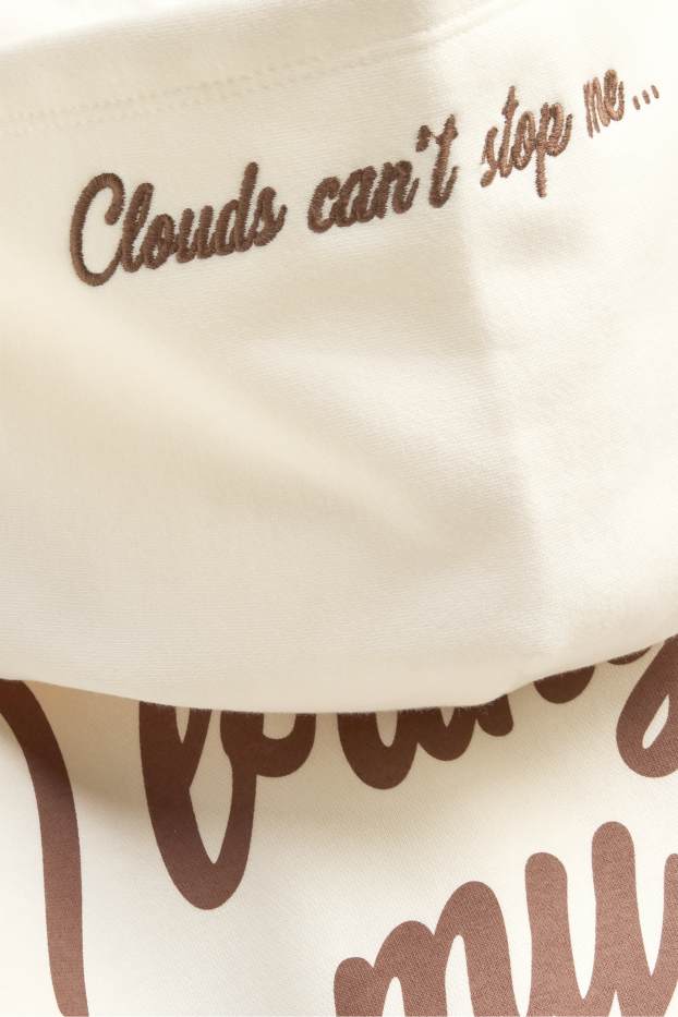 Dames - Oversized hoodie - crème wit