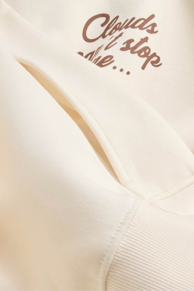 Dames - Oversized hoodie - crème wit