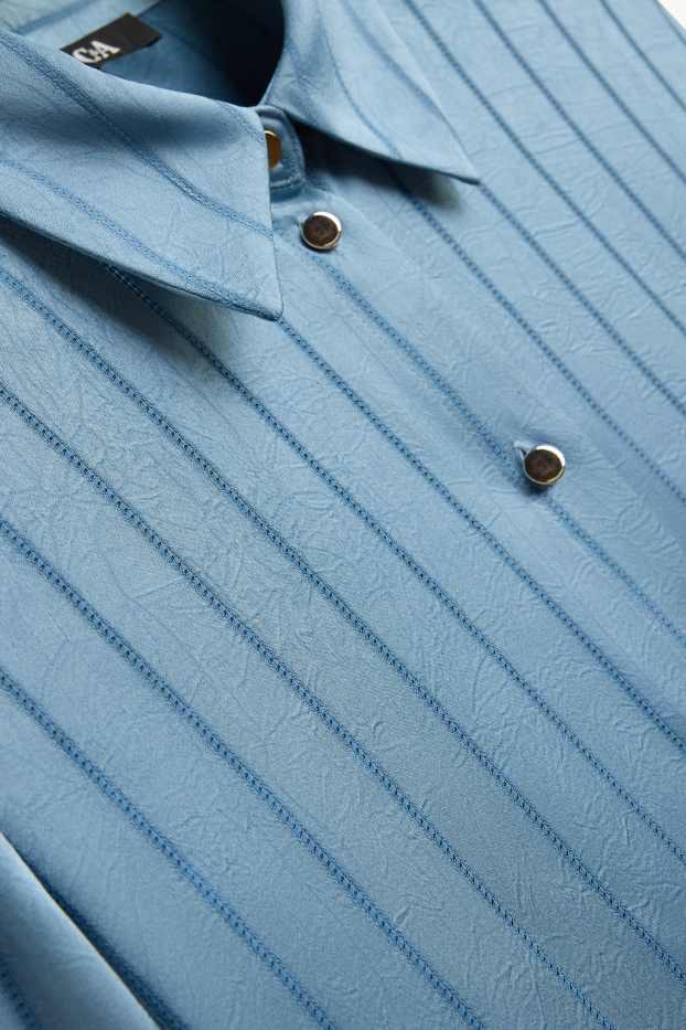 Women - Blouse - pinstripe - blue