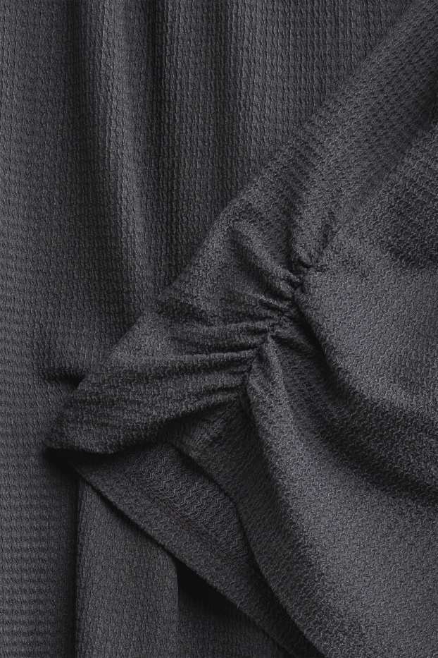 Enfants filles - Ensemble - haut et pantalon en jersey - 2 pièces - finition texturée - gris foncé
