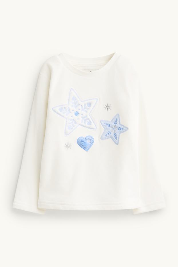 Children Girls - Star and heart - pyjamas - 2 piece - blue / white