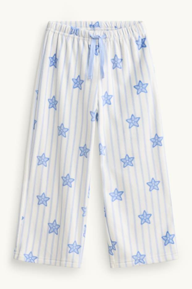 Children Girls - Star and heart - pyjamas - 2 piece - blue / white