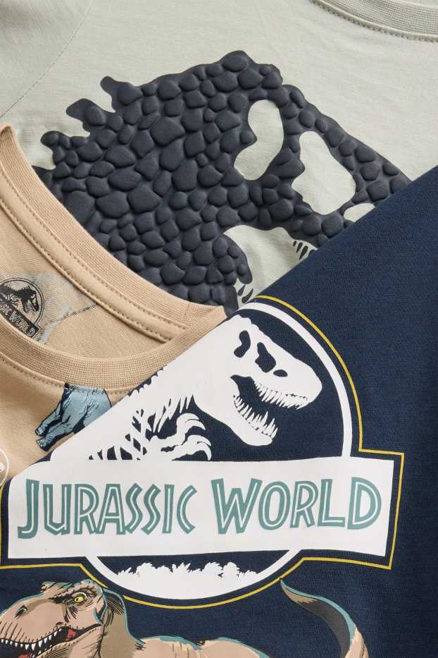 Enfants garçons - Lot de 3 - Jurassic World - haut à manches longues - beige / bleu