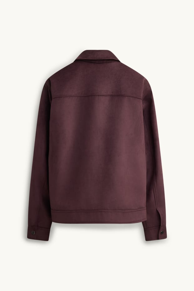 Hommes - Blouson - faux suède - bordeaux