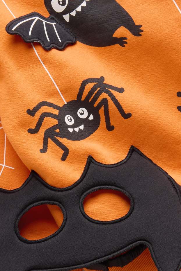 Nen - Conjunt - Halloween - dessuadora amb caputxa i màscara - 2 peces - taronja/negre