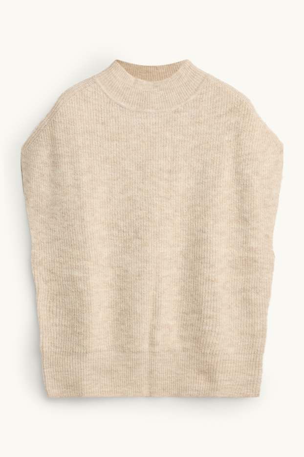 Damen - Pullunder - gerippt - hellbeige