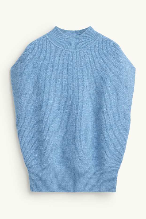 Damen - Pullunder - gerippt - hellblau