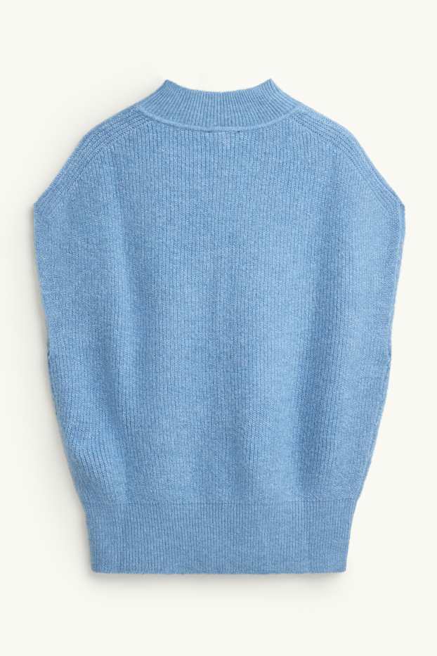 Damen - Pullunder - gerippt - hellblau