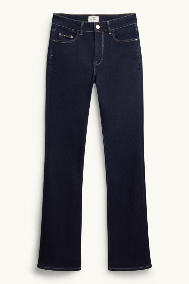 Dames - Bootcut jeans - mid waist - shaping jeans - LYCRA® - jeansdonkerblauw