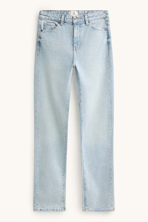Damen - Straight Jeans - High Waist - helljeansblau