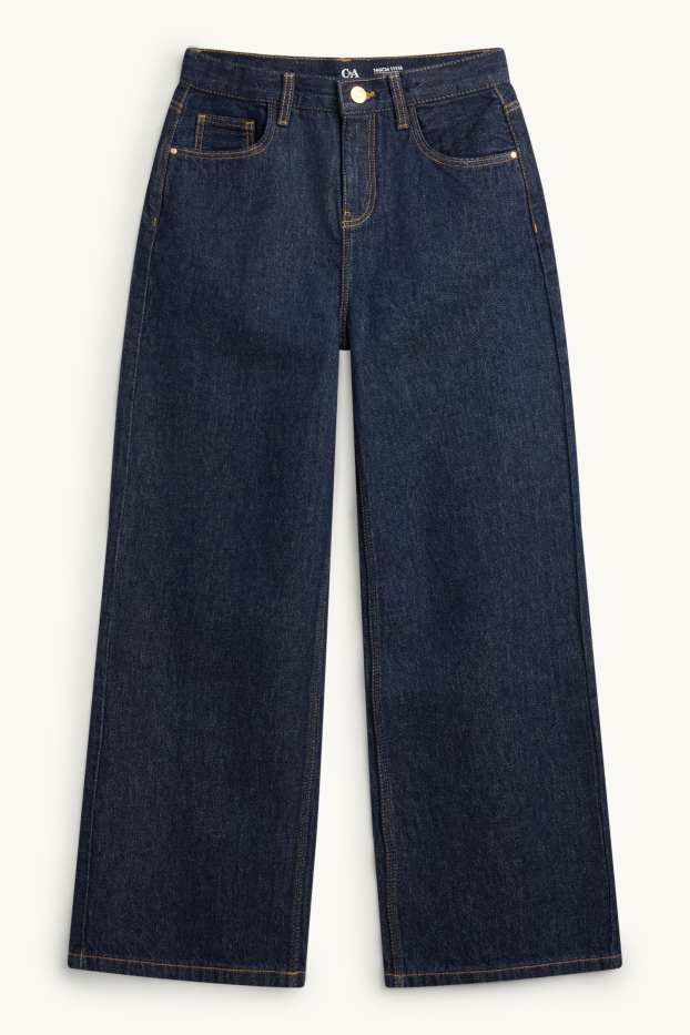 Kinderen: meisjes - Wide leg jeans - jeansdonkerblauw