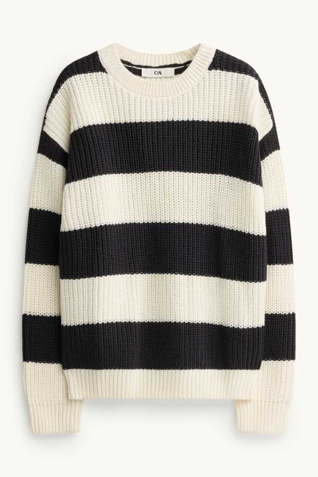 Enfants filles - Pull - à rayures - noir / blanc