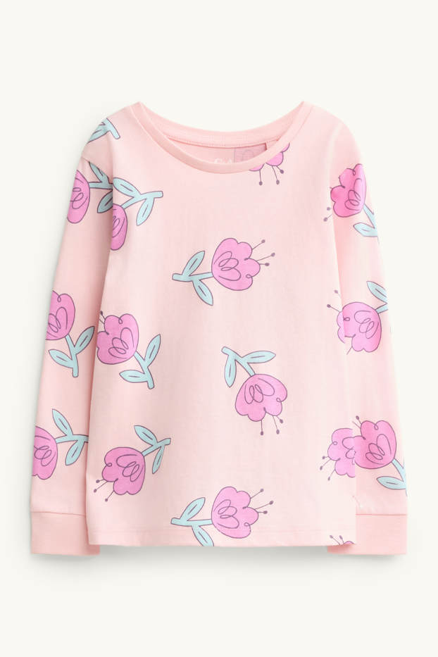 Bambine - Fiore - pigiama - 2 pezzi - chiarorosa