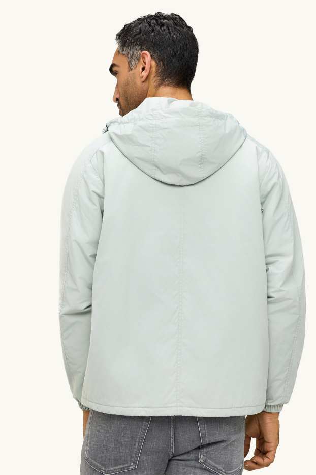 Herren - Jacke mit Kapuze - wasserabweisend - grau