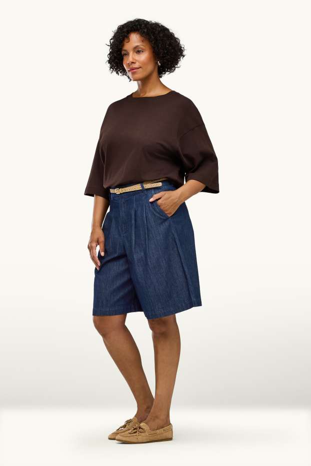 Dona - Jorts - mid waist - texà blau fosc