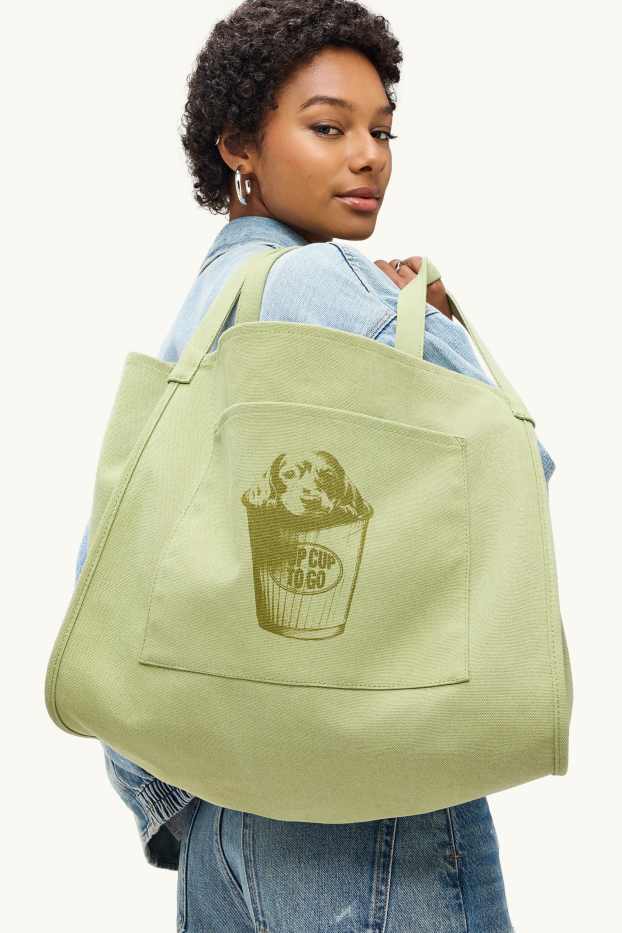 Dámské - Velká kabelka shopper - zelená