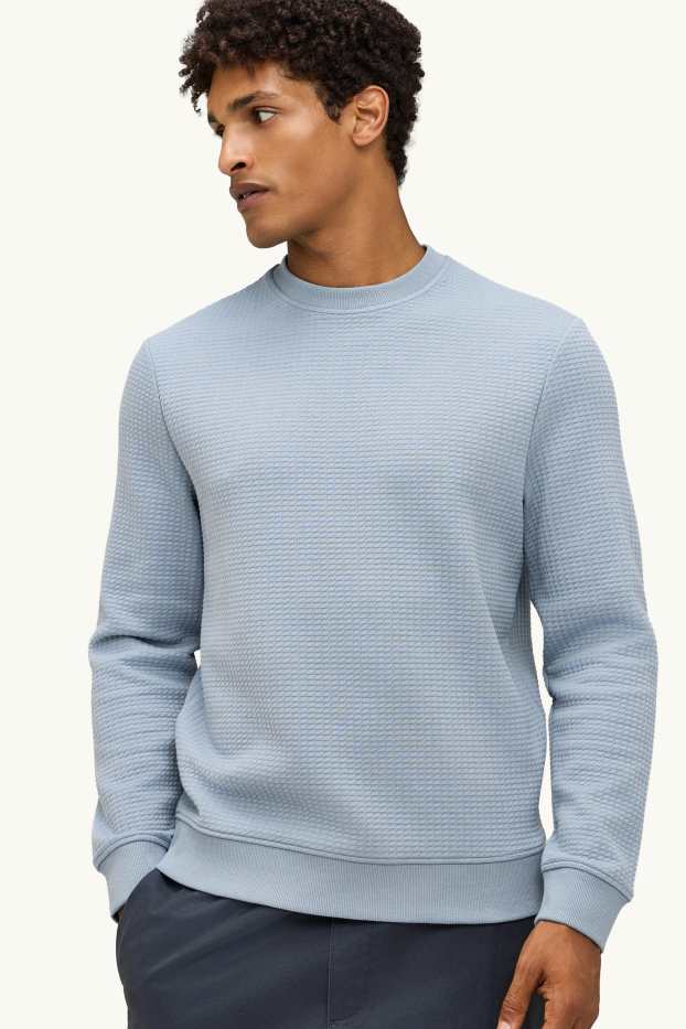 Herren - Sweatshirt - strukturiert - hellblau