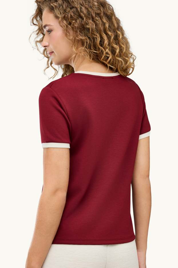 Women - T-shirt - relaxed fit - bordeaux