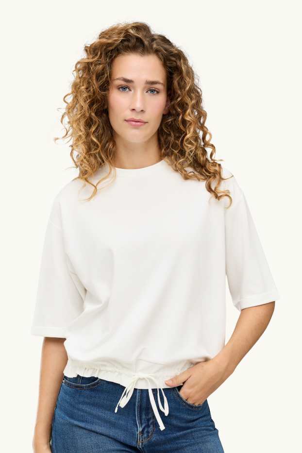 Dames - T-shirt - zuiver wit