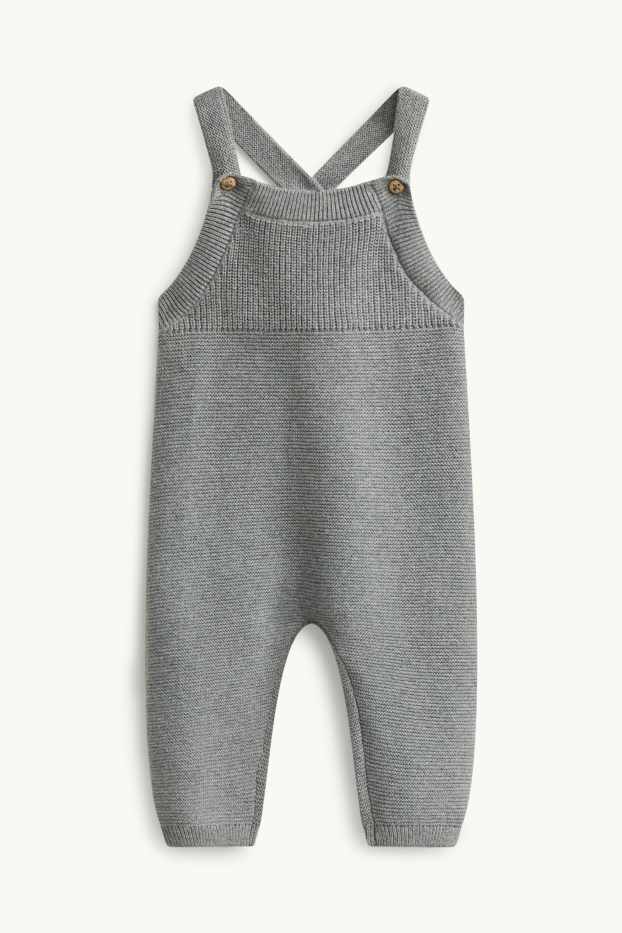 Unisex - Salopetă tricotată bebeluși - gri