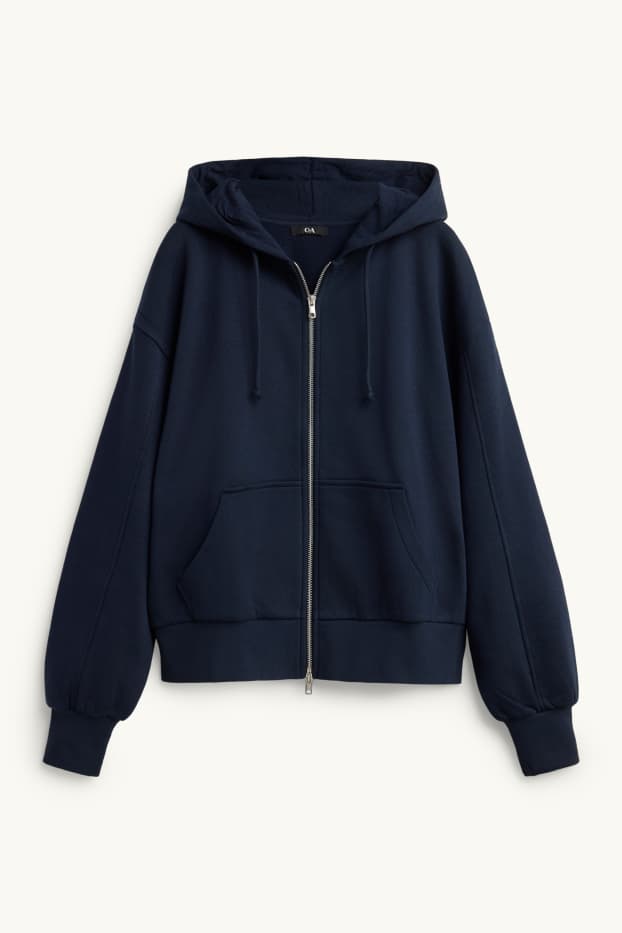Damen - Sweatjacke mit Kapuze - petrol