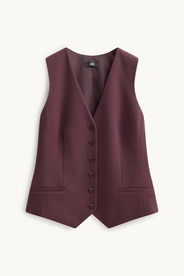 Donna - Gilet business - slim fit - bordeaux