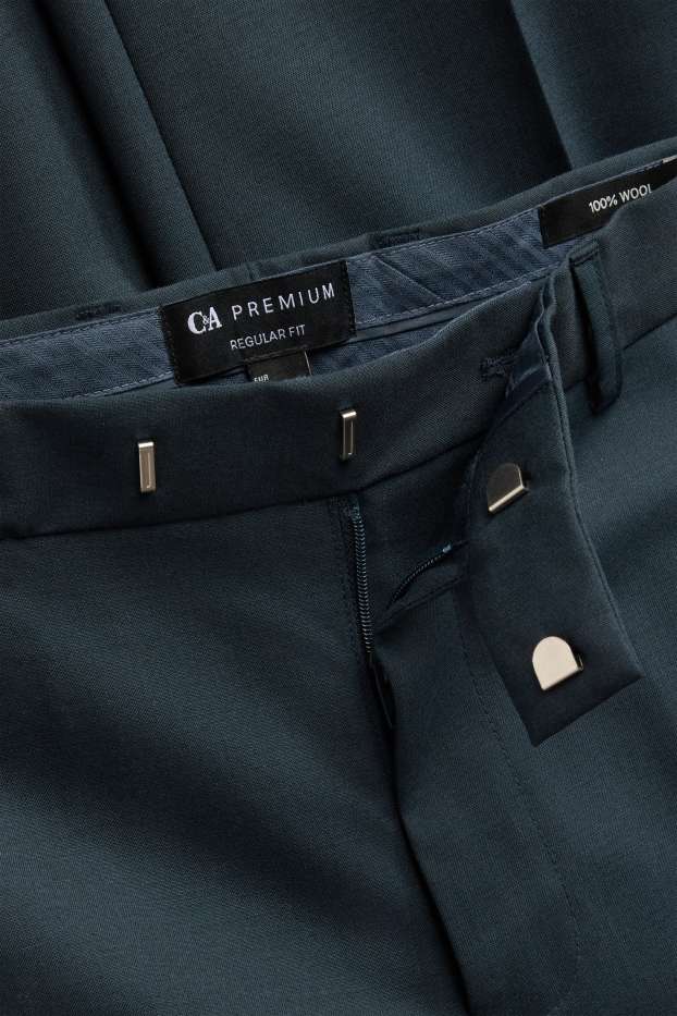 Herren - Baukasten-Wollhose - Regular Fit - petrol