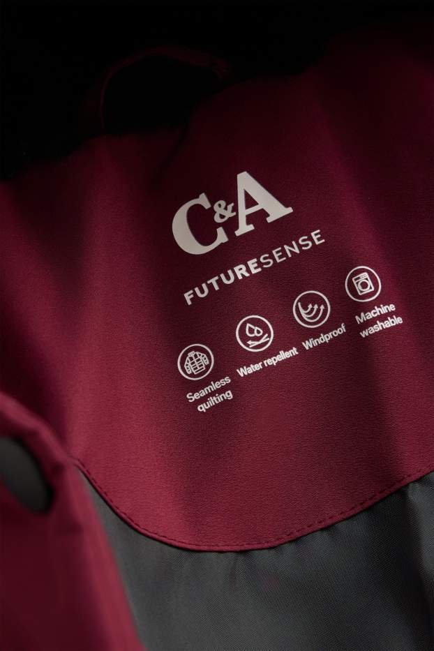 Kinder Mädchen - Funktions-Steppjacke mit Kapuze - gefüttert - bordeaux