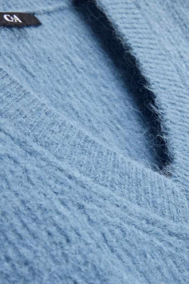 Damen - Pullunder mit V-Ausschnitt - gerippt - hellblau