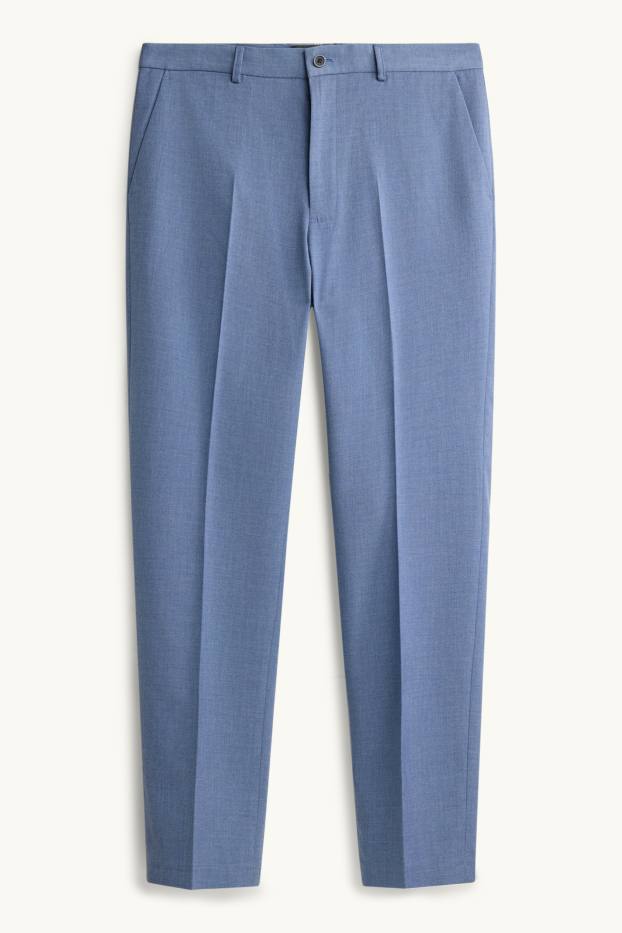 Uomo - Pantaloni coordinabili - regular fit - tessuto elasticizzato - blu melange