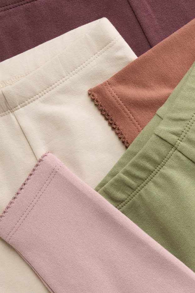Bébés filles - Lot de 5 - leggings chauds pour bébé - vert / rose
