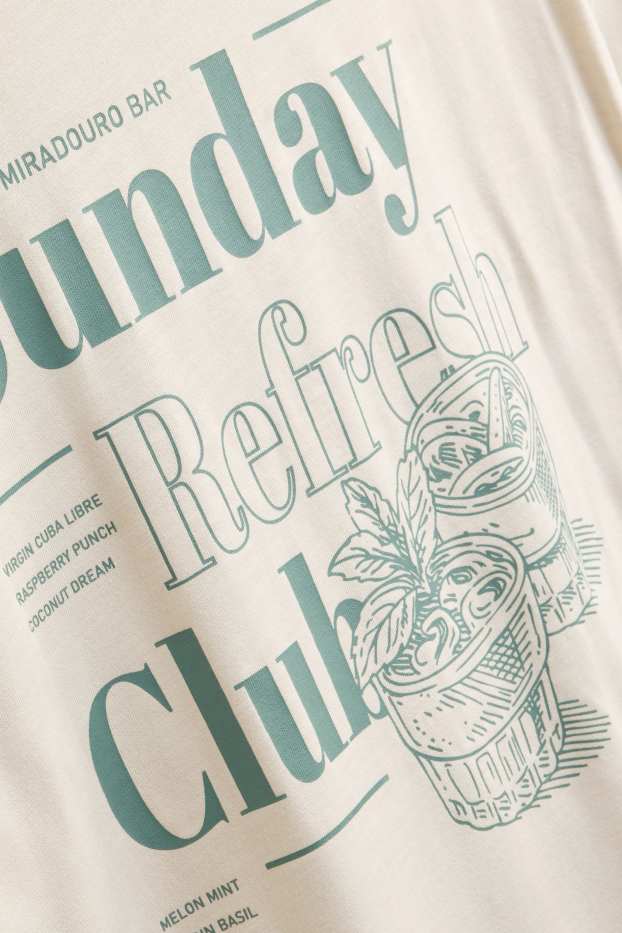Hommes - T-shirt - relaxed fit - crème