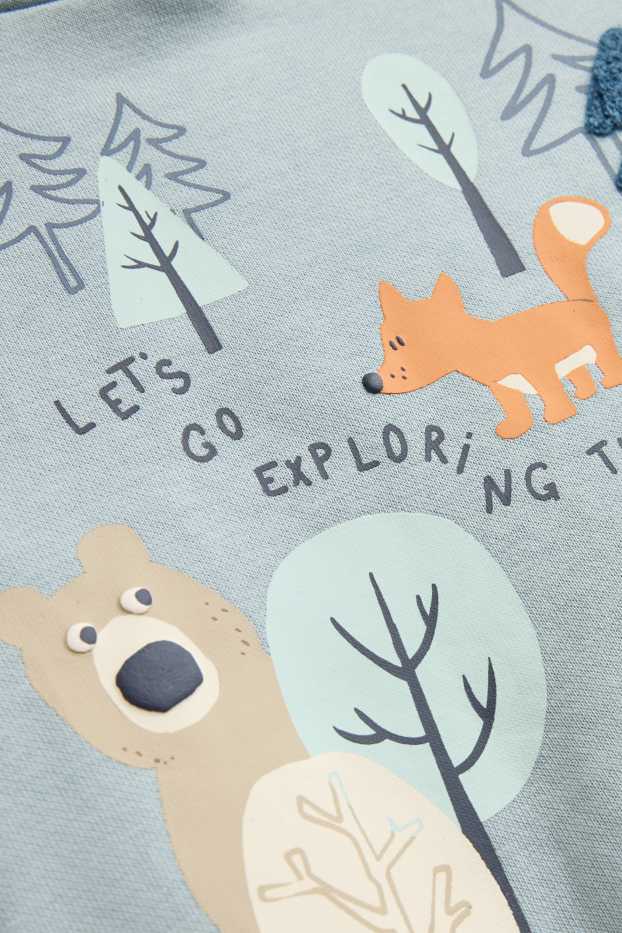 Kinderen: jongens - Wilde dieren - hoodie - lichtblauw