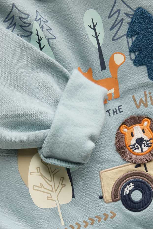Kinderen: jongens - Wilde dieren - hoodie - lichtblauw