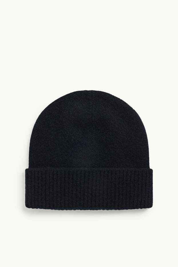 Women - Cashmere beanie - black