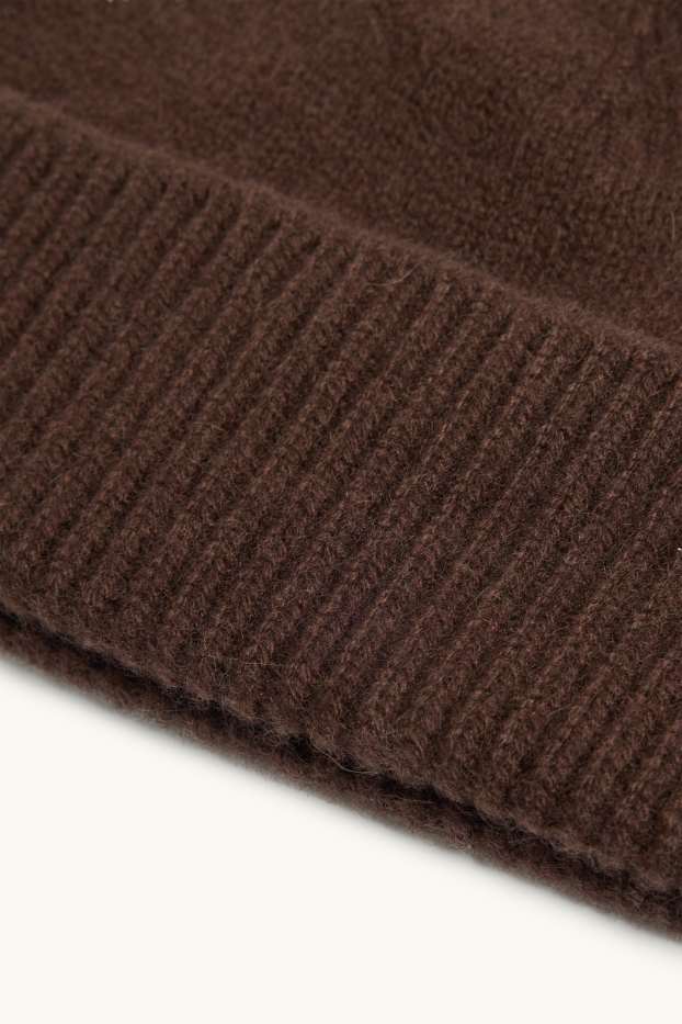 Women - Cashmere beanie - brown