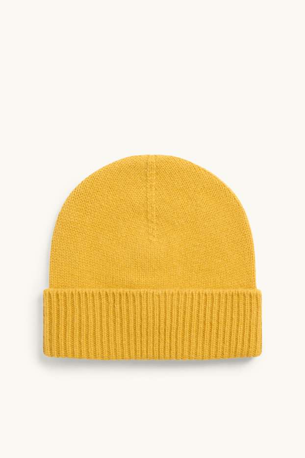Donna - Berretto in cashmere - giallo senape