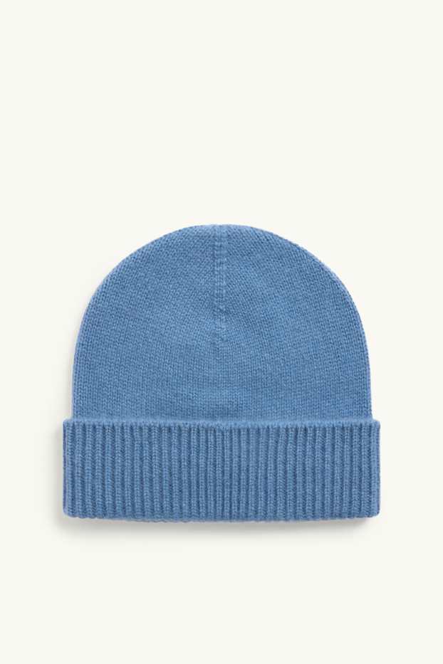 Damen - Kaschmir-Beanie - blau
