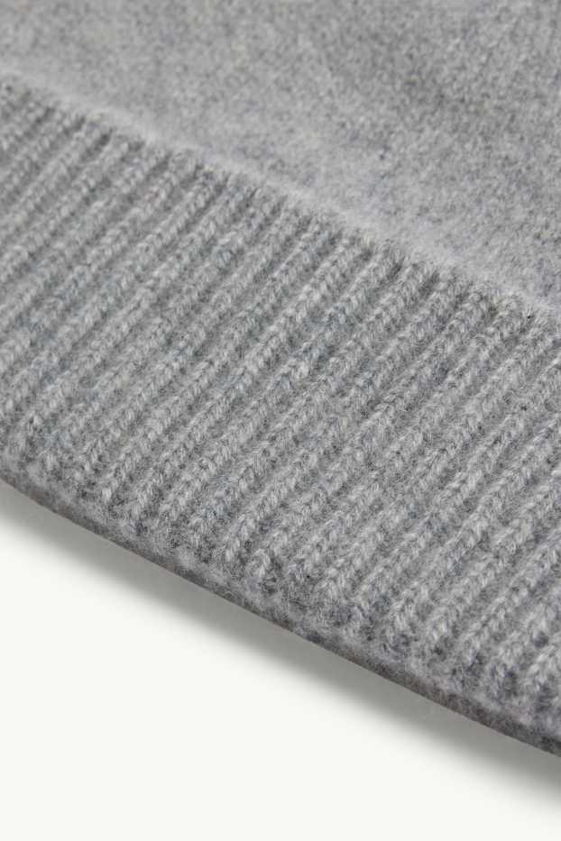 Damen - Kaschmir-Beanie - hellgrau