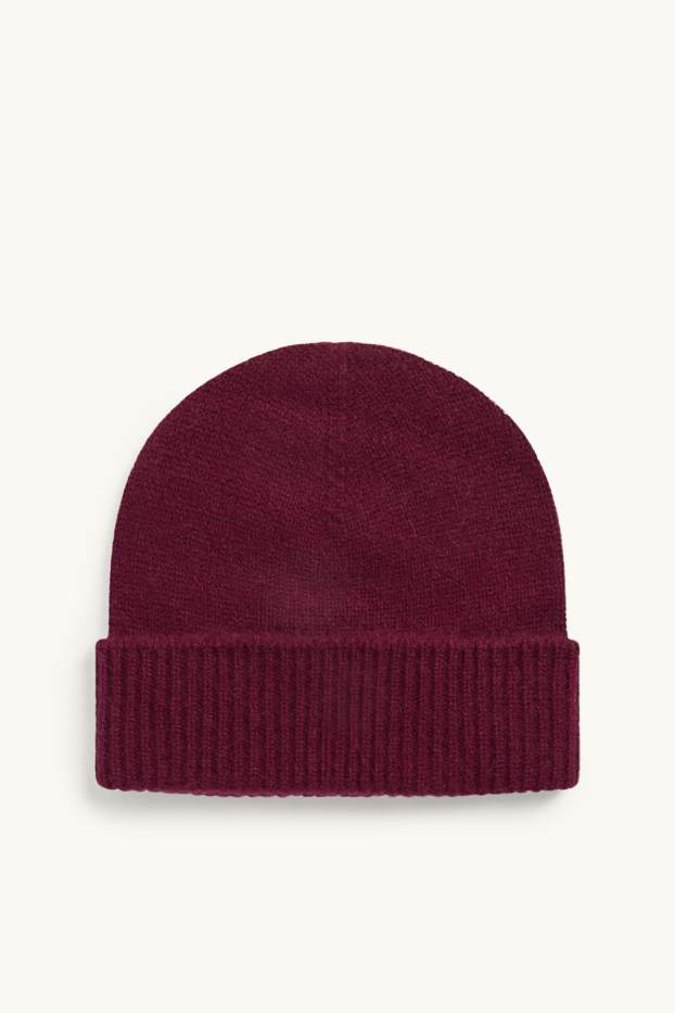 Women - Cashmere beanie - bordeaux