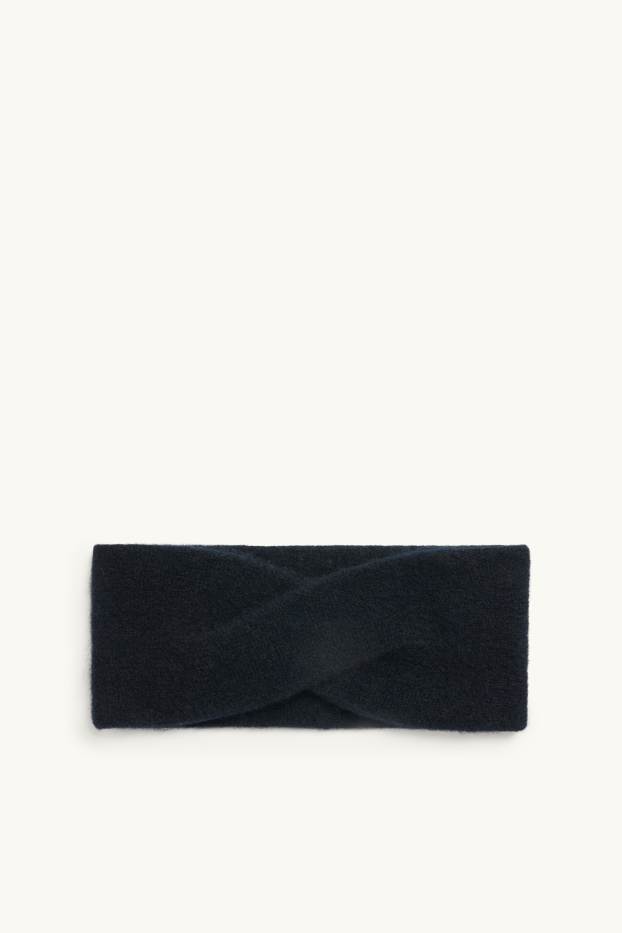 Femmes - Bandeau cheveux en cachemire - bleu foncé