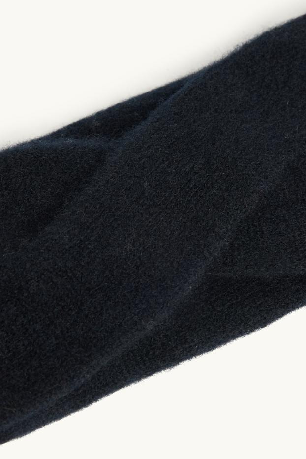 Femmes - Bandeau cheveux en cachemire - bleu foncé