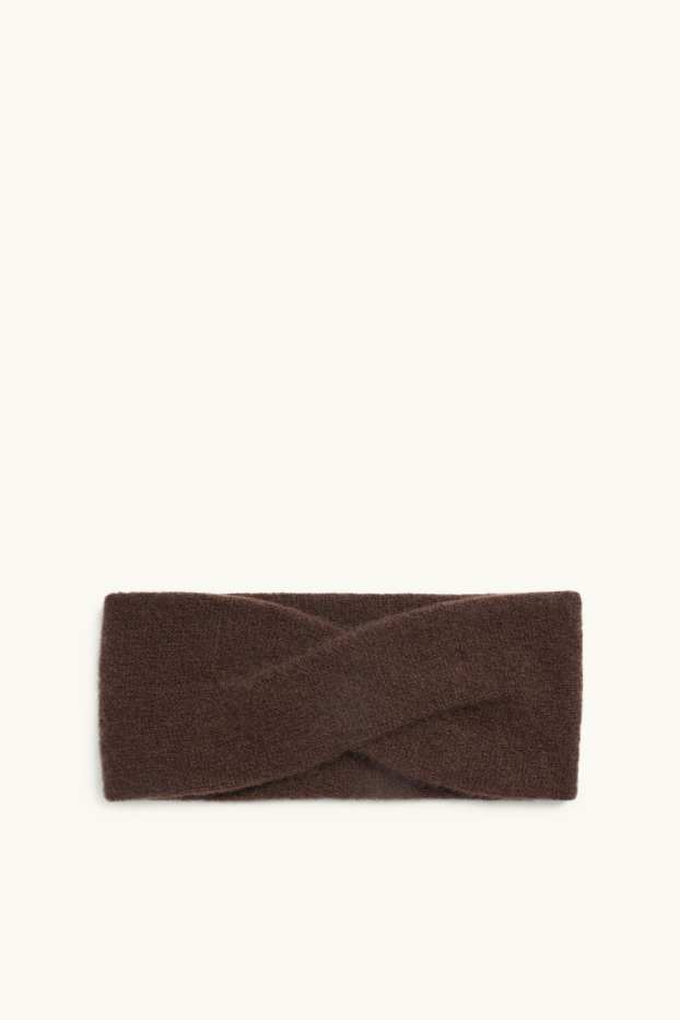 Femmes - Bandeau cheveux en cachemire - marron