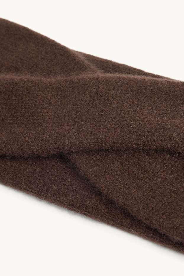 Femmes - Bandeau cheveux en cachemire - marron