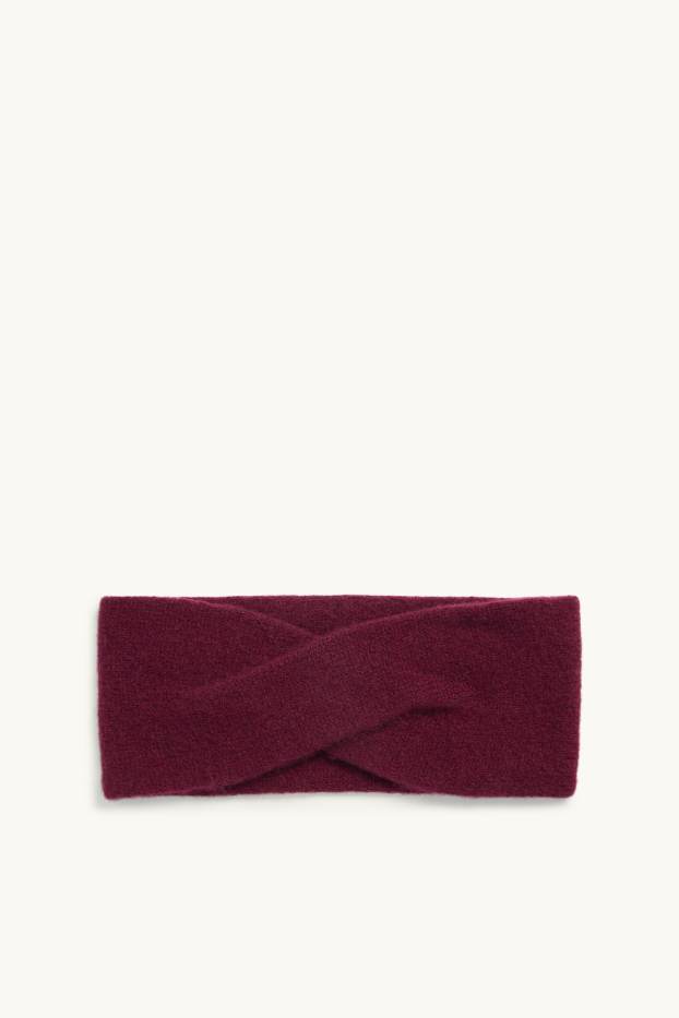Femmes - Bandeau cheveux en cachemire - bordeaux