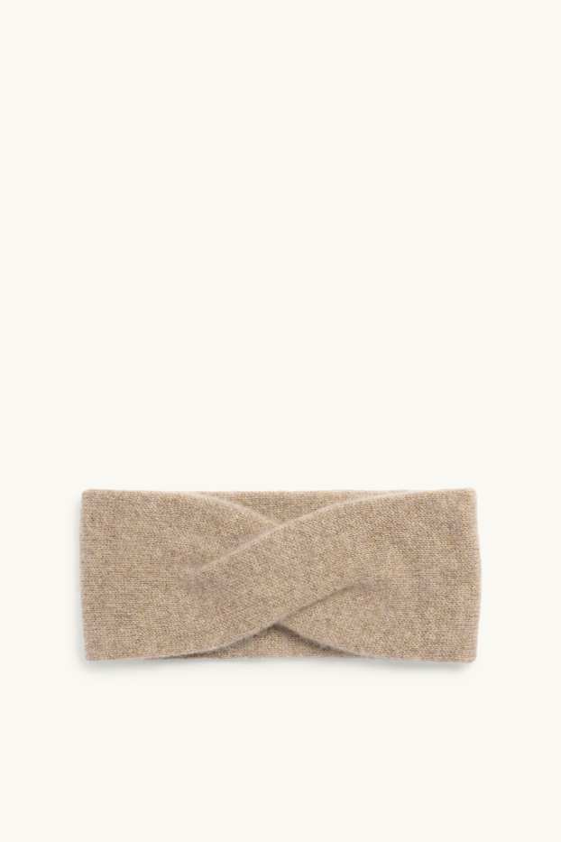 Femmes - Bandeau cheveux en cachemire - beige
