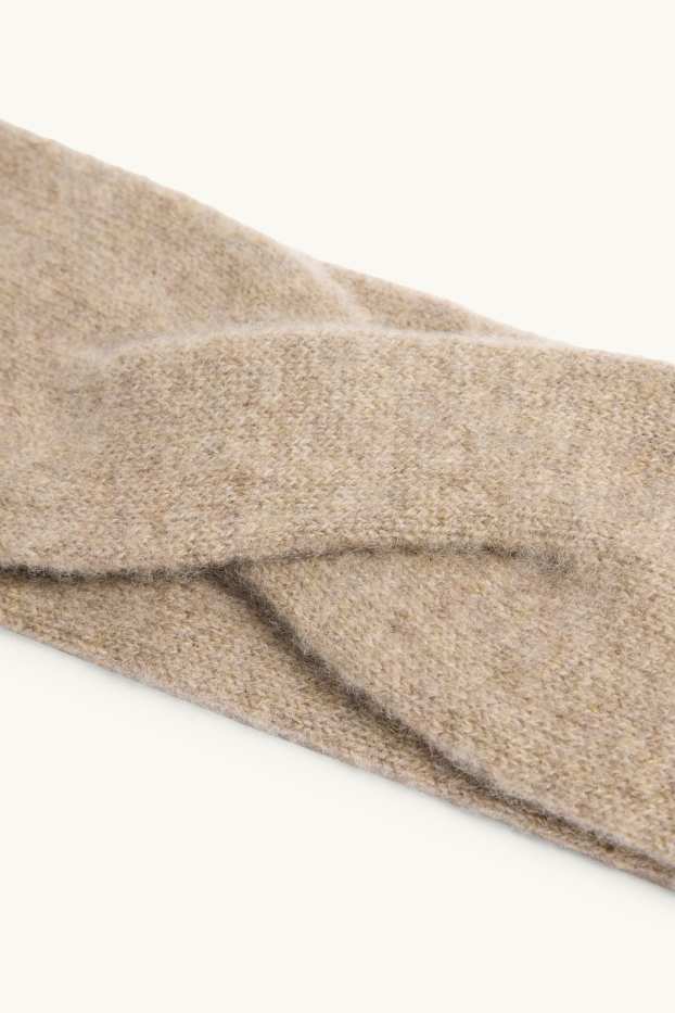 Femmes - Bandeau cheveux en cachemire - beige