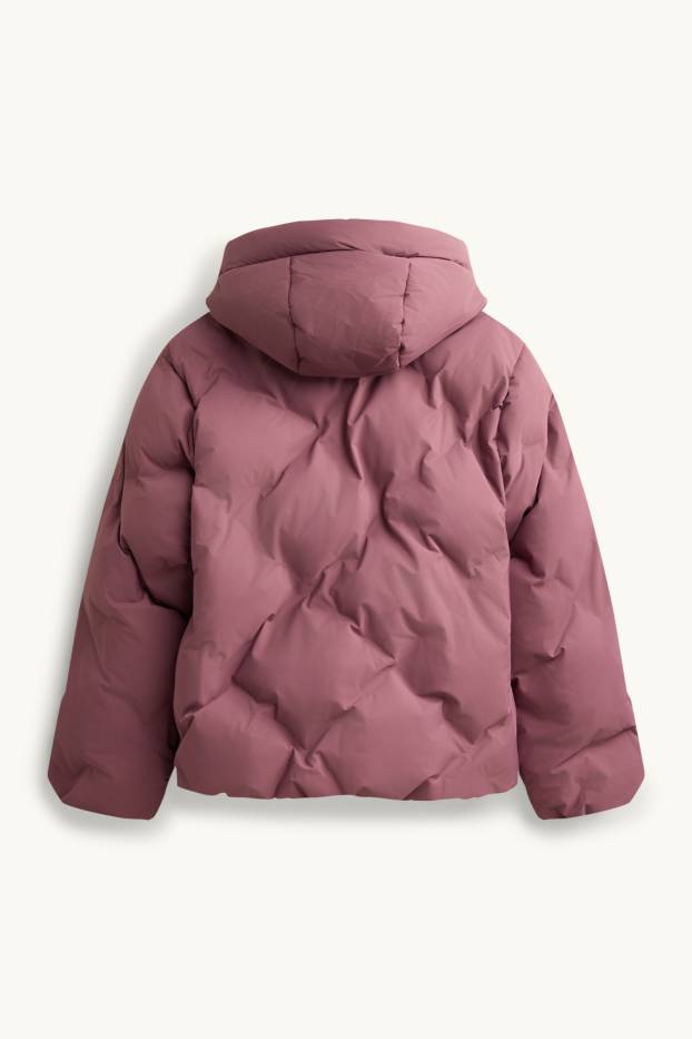 Kinder Mädchen - Steppjacke mit Kapuze - wasserabweisend - dunkelrosa
